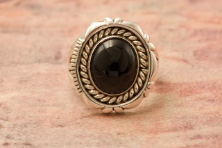 Artie Yellowhorse Genuine Black Onyx Sterling Silver Ring